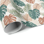 Boho Tropical Leaves Cadeaupapier (Rol Hoek)