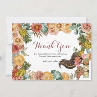 Boho Tropical Luau Carte de remerciements