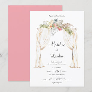Boho Tropical Mariage Destination Invitation