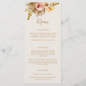 Boho Tropical Menu Mariage Fête Boissons C103 (Devant)