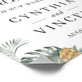 Boho Tropical Monstera Feuille Affiche de bienvenu (Coin)