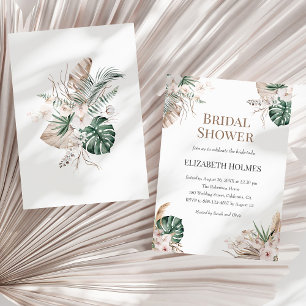 Boho Tropical Orchid Bridal Shower Uitnodiging