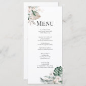 Boho Tropical Orchid & Monstera Wedding Menu Kaart (Voorkant / Achterkant)