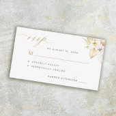 Boho tropical orhid gold script bruiloft RSVP Notitiekaartje