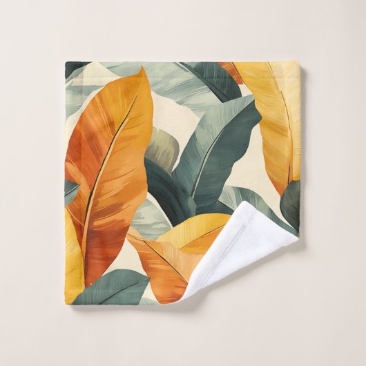 Boho Tropical Pattern Earth Tones (Gant de toilette)