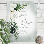 Boho Tropical Plante Faire-part de mariage aquarel