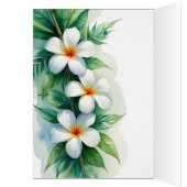 Boho Tropical Plumeria and Maile Watercolor Design (Intérieur (Gauche))