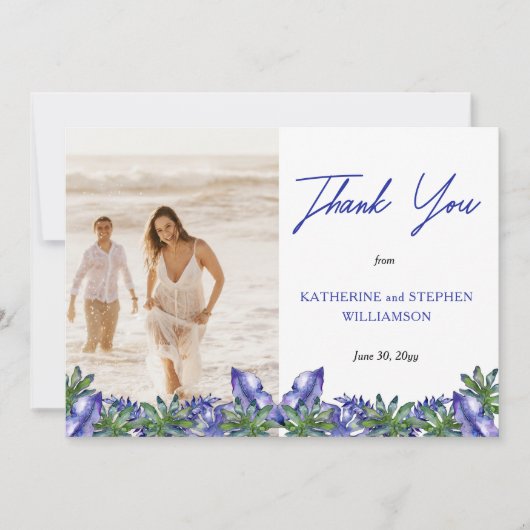 Boho Tropical Purple | Mariage vert photo Merci (Devant)