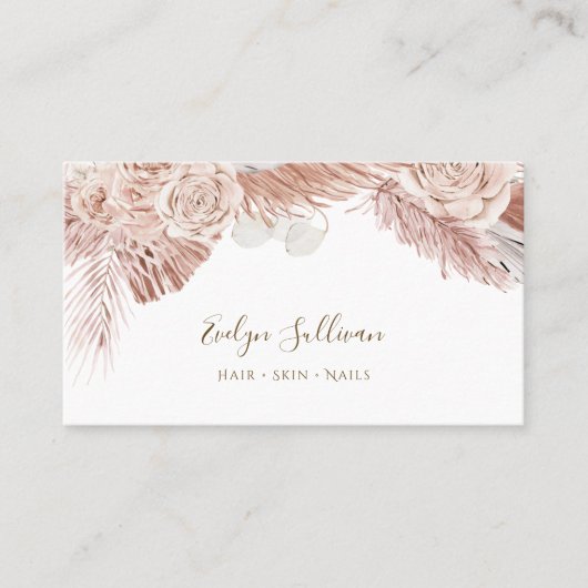 Boho tropical rose carte de visite (Devant)