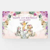 Boho Tropical Safari Oerwoud Floral Happy Birthday