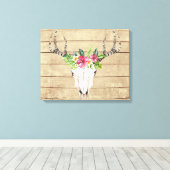Boho Tropical Skull sur toile de bois Imprimer (Insitu (Plancher de Bois))