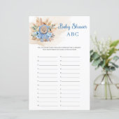 Boho tropical teddy beer pampas Baby shower ABC (Staand voorkant)