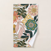 Boho Tropical Vert Floral (Serviette à main)