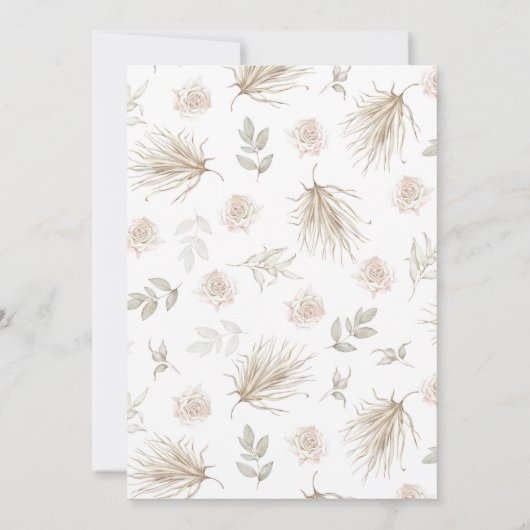 Boho Tropical Watercolor Faire-part de mariage (Dos)