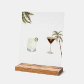 Boho Tropical Watercolor Signature Boissons Mariag (Angle)