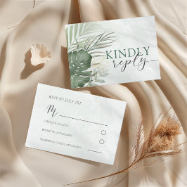 Boho Tropical Watercolor Wedding RSVP
