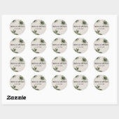 boho tropical waterverf palmstrand bruiloft ronde sticker (Vel)