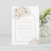 Boho Tropical Waterverf Wedding Invitation Kaart (Staand voorkant)