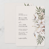 Boho Tropical Wedding Invitation Kaart (Voorkant / Achterkant)