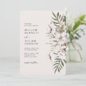 Boho Tropical Wedding Invitation Kaart (Staand voorkant)