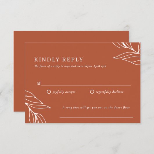Boho Tropical Wedding RSVP Card (Voorkant / Achterkant)