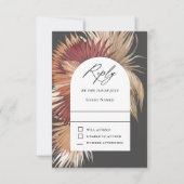 Boho Tropicale Palmiers Éventail Mariage RSVP (Devant)