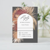 Boho Tropicale Palmiers Éventail Mariage RSVP (Debout devant)
