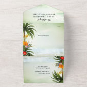 Boho Tropisch Beach All in One Wedding Invitation Uitnodiging (Buitenkant)
