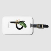 Boho Tropisch Loof Letter P Monogram Bruidsmeisje Bagagelabel (Voorkant (horizontaal))