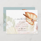 Boho Tropisch Pampagras Bruiloft Briefkaart (Voorkant / Achterkant)