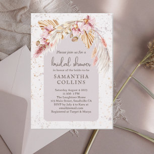Boho Tropisch Roze Floral Vrijgezellenfeest Kaart