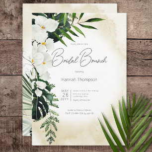 Boho Tropisch Zand Waterverf Bridal Brunch Kaart