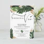 Boho tropische bladeren goud zwart hernieuwde belo kaart (Staand voorkant)