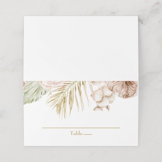 Boho Tropische Bloemen en Palm Wedding (Buitenkant ongevouwen)