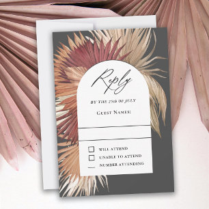 Boho Tropische Fan Palmen Bruiloft RSVP