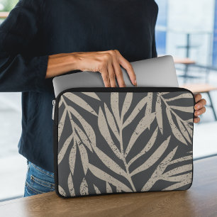 Boho Tropische Grunge Abstract palmblad Patroon Laptop Sleeve