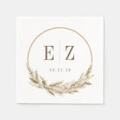 Boho tropische pampas gras bruiloft servet (Voorkant)