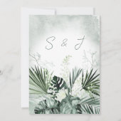 Boho Tropische Planten Waterverf bruiloft Kaart (Achterkant)