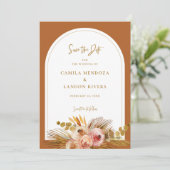 Boho Tropische Save The Date Aankondigingskaart C1 (Staand voorkant)