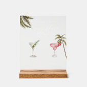 Boho Tropische Waterverf Handtekening Drinken Brui Acryl Bord (Voorkant)