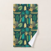 Boho Tropix Blues : Feuilles gras (Serviette à main)