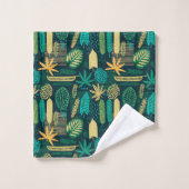 Boho Tropix Blues : Feuilles gras (Gant de toilette)
