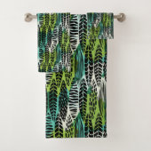 Boho Tropix Blues: Leaf Trellis Bad Handdoek (Insitu)