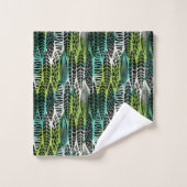 Boho Tropix Blues : Trellis feuille (Gant de toilette)