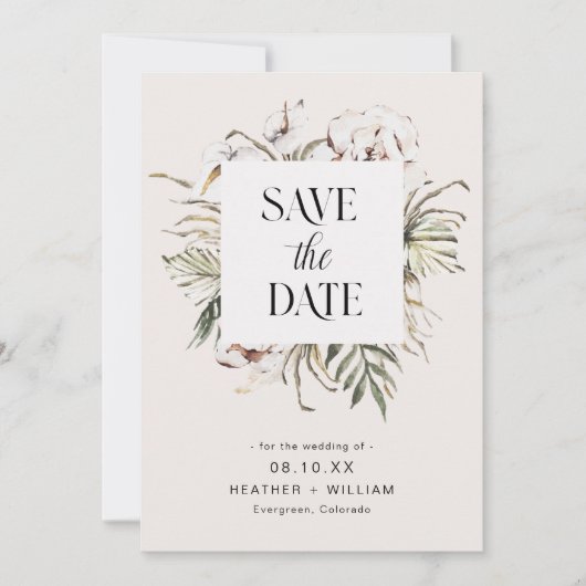 Boho Trouwdag Bewaar De Datum Save The Date (Voorkant)