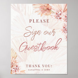 Boho Trouwgastboek Bord Boheemse Verloving Poster