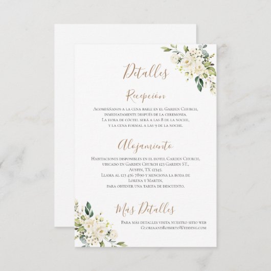 Boho trouwgegevens in het Spaans Bedankkaart (Voorkant / Achterkant)