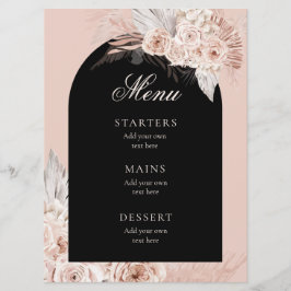 Boho trouwmenu menu