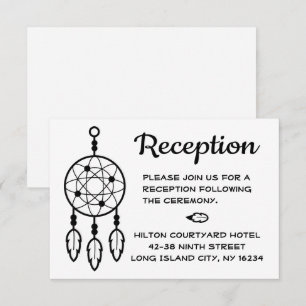 Boho Trouwreceptie Droomvanger Zwart Wit Kaart