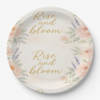 Boho Tuin Bloeiende Bloemen Ring Papieren Bord